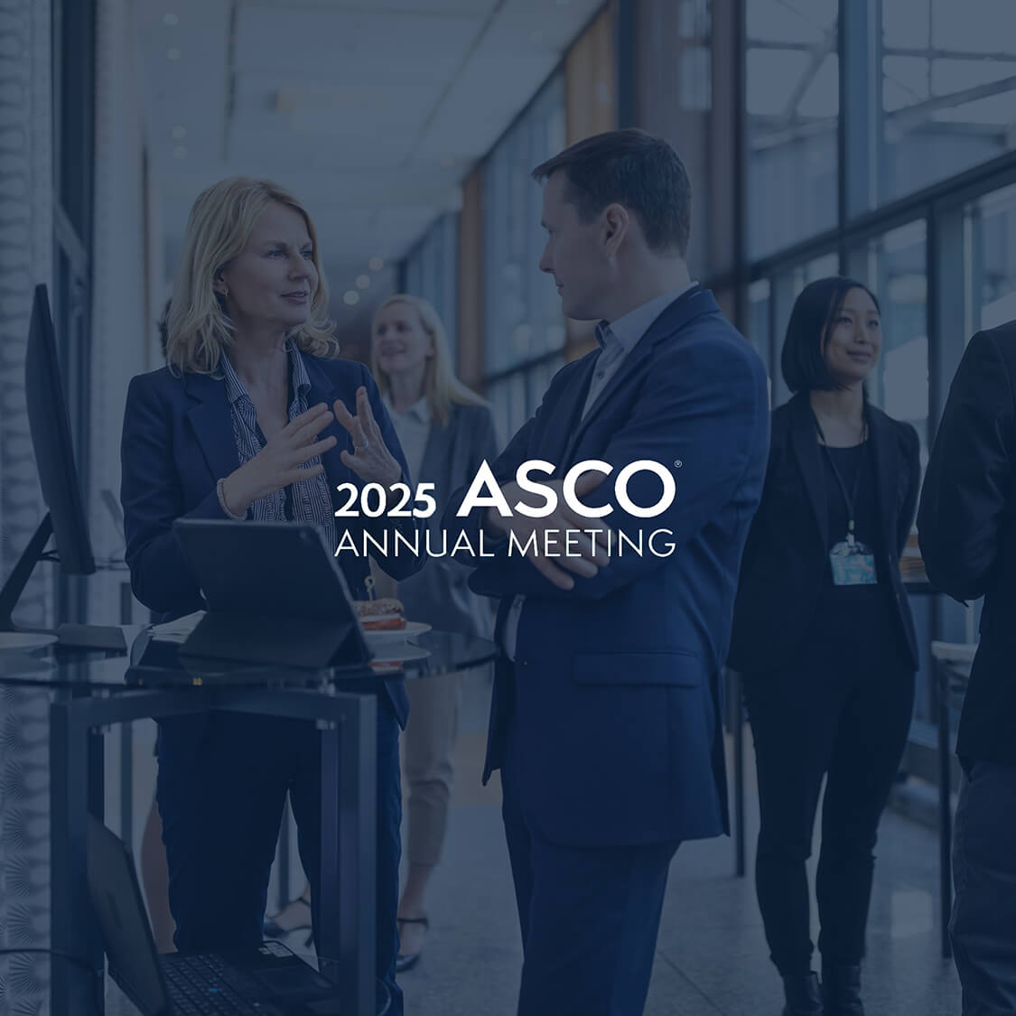 People networking at the 2025 ASCO Annual Meeting.